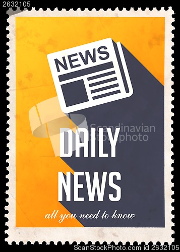 Image of Daily News on Yellow in Flat Design.