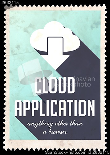 Image of Cloud Application on Light Blue in Flat Design.