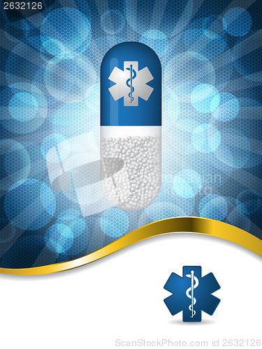 Image of Medical background design with gold wave