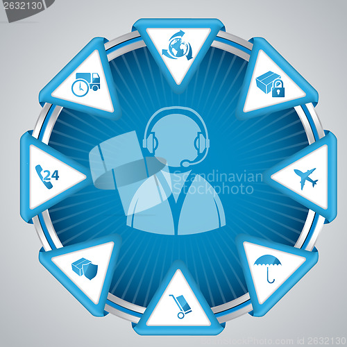 Image of Infographic design with call center symbol