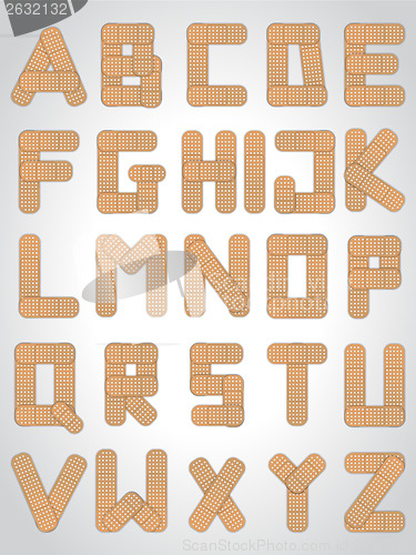 Image of Abc letters made from medical plaster