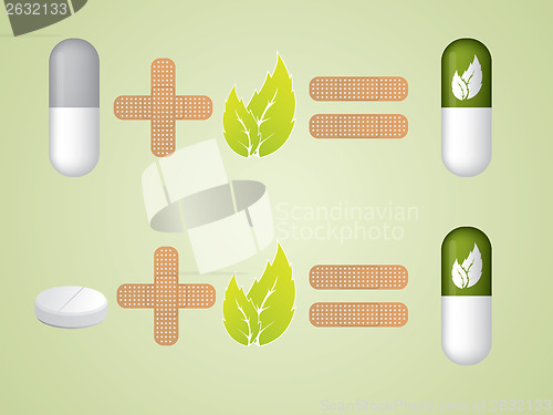 Image of Traditional and natural treatment symbols 