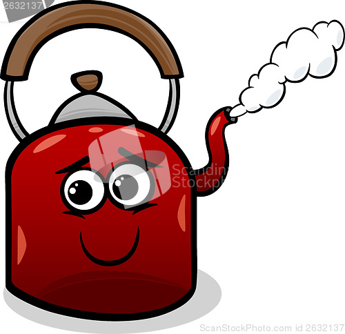 Image of kettle and steam cartoon illustration