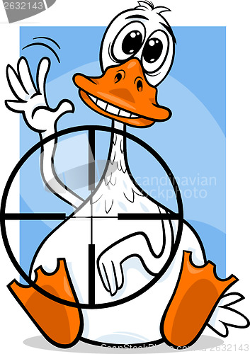 Image of sitting duck saying cartoon illustration