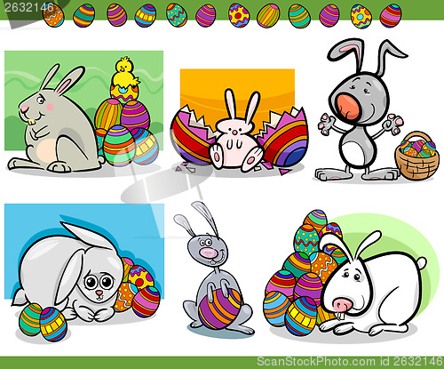 Image of easter themes set cartoon illustration