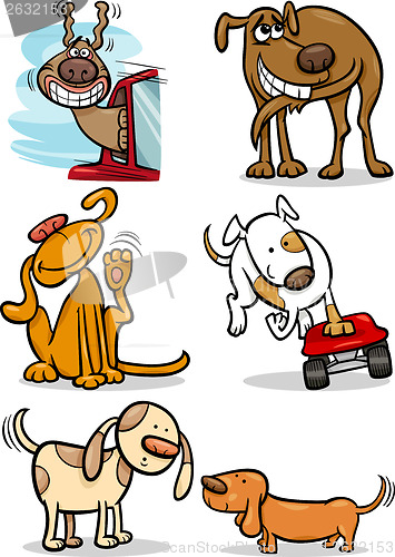 Image of cartoon cute dogs set