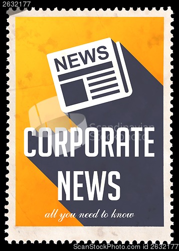 Image of Corporate News on Yellow in Flat Design.