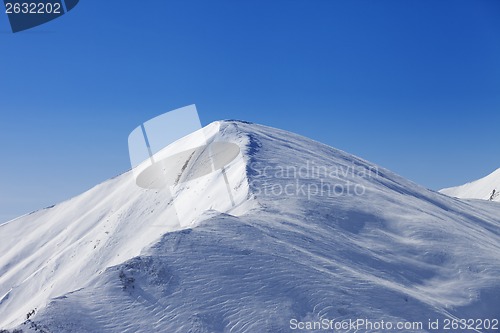 Image of Off piste slope at sun day