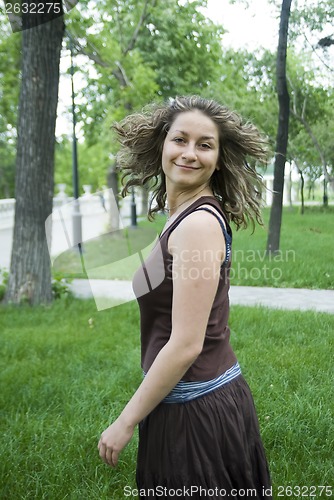 Image of Girl in city park