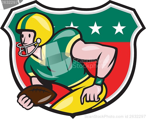 Image of American Football Wide Receiver Running Ball Shield