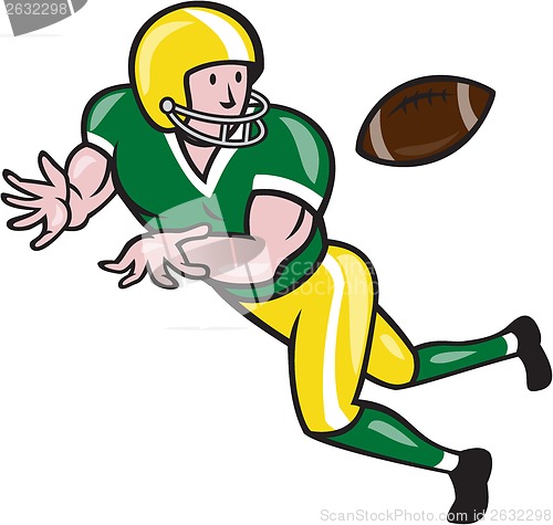 Image of American Football Wide Receiver Catch Ball Cartoon