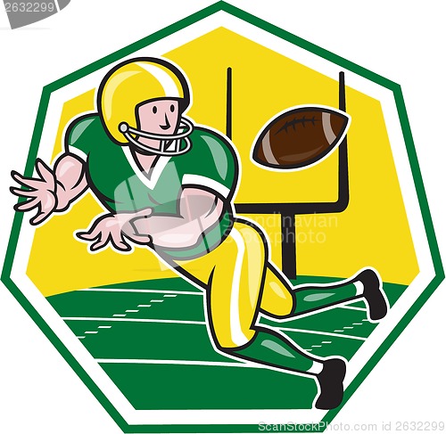 Image of American Football Wide Receiver Catching Ball Cartoon