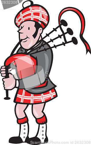 Image of Scotsman Bagpiper Bagpipes Cartoon