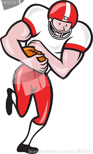 Image of American Football Running Back Ball Cartoon