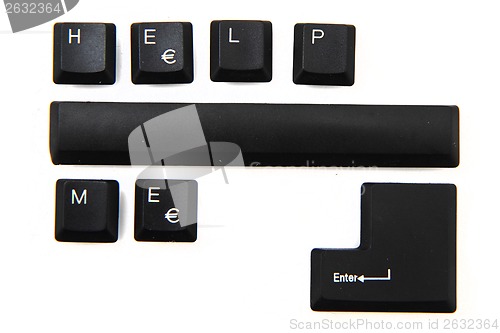Image of help me - words from keyboard keys