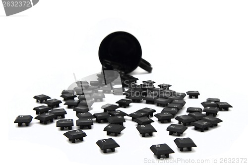 Image of keyboard keys in the black pot