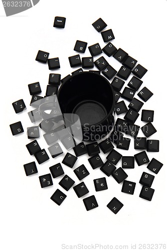 Image of keyboard keys in the black pot