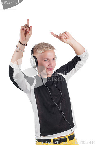 Image of Man in headphones dancing