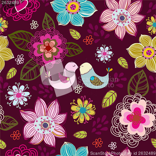 Image of Floral seamless pattern in vector.