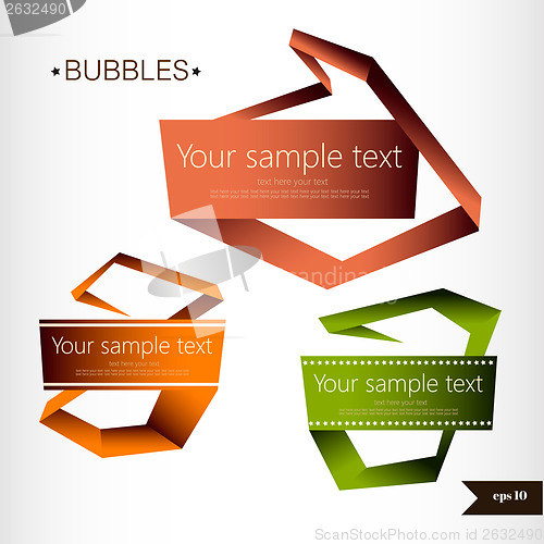 Image of Abstract origami speech bubble vector backgrounds set.