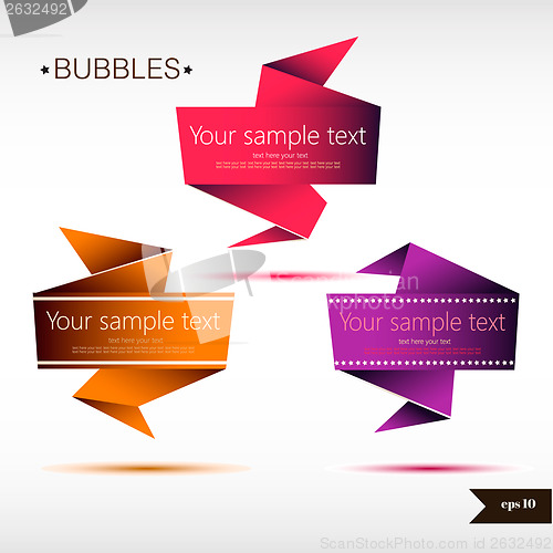 Image of Abstract origami speech bubble vector backgrounds set.