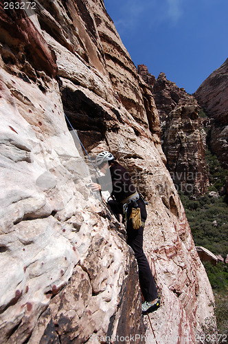 Image of Female rock climber