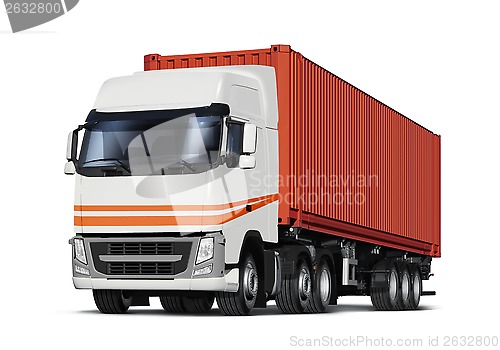 Image of truck transports container