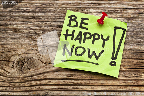 Image of be happy now reminder note 