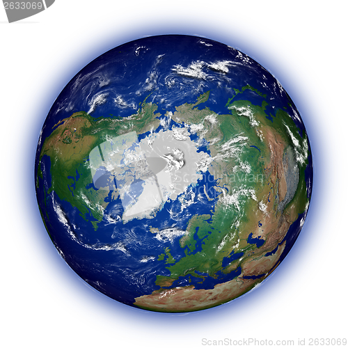 Image of Northern hemisphere on white