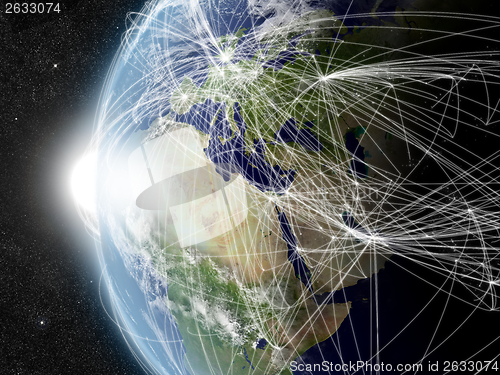 Image of Network over EMEA region