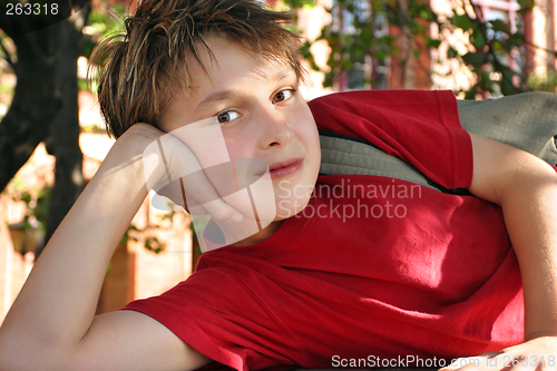 Image of Schoolboy outside school