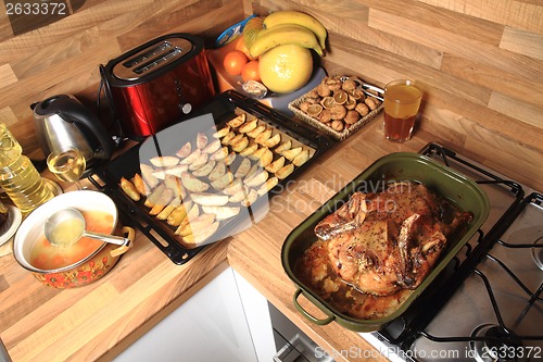 Image of fried duck and potatoes