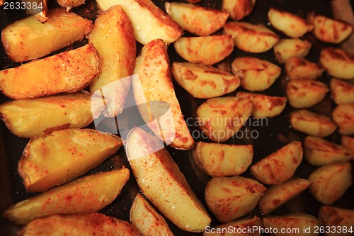 Image of fried potatoes background