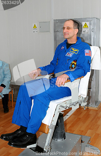 Image of Don Pettit on Rotating Chair