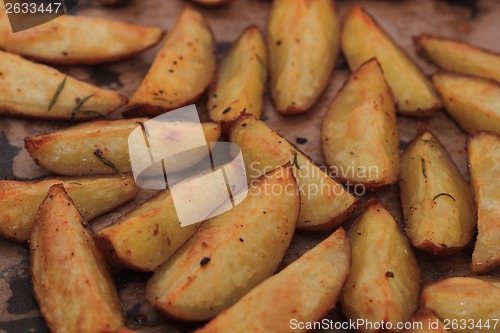 Image of fried potatoes bacground
