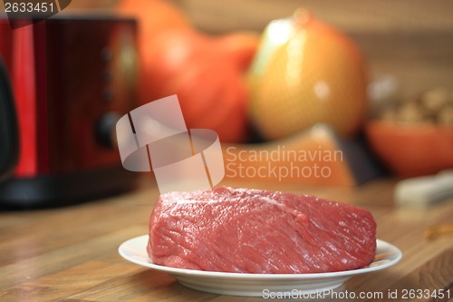 Image of raw beef meat 