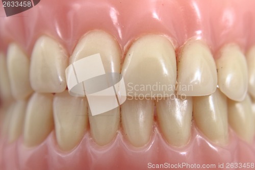 Image of teeth prosthesis background 