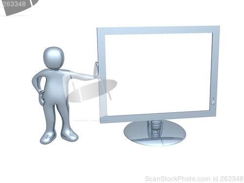 Image of Guy with computer monitor