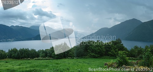 Image of Fjord in a hazy weather, Norway