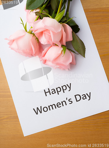 Image of Happy women's day and rose