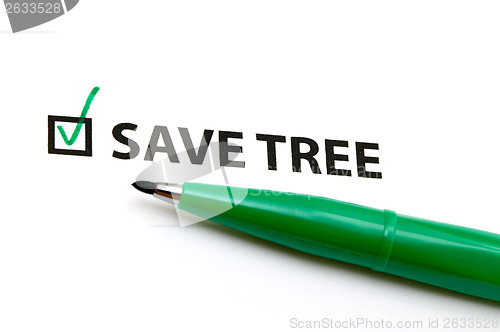 Image of Checklist option for save tree