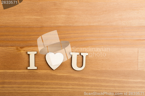 Image of I Love You wooden letter