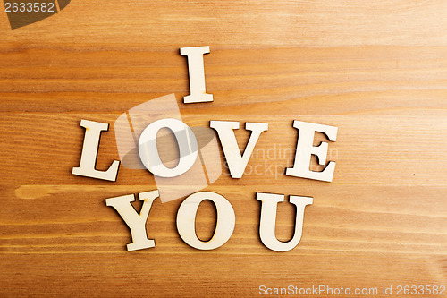 Image of I Love You wooden letters