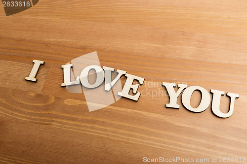 Image of I Love You wooden letters 