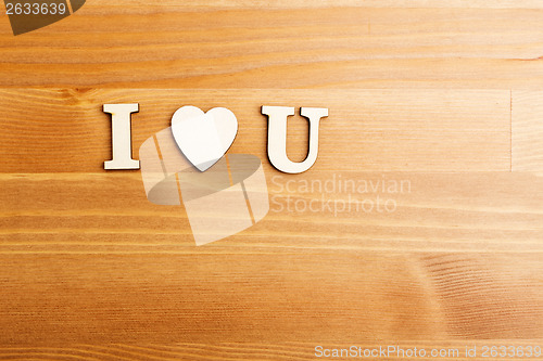 Image of I Love You wooden text