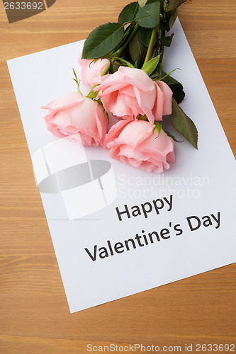 Image of Pink rose and gift card message