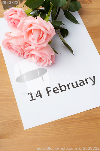 Image of Gift card and pink rose