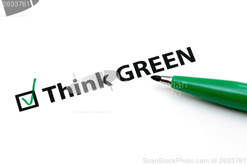 Image of Checklist option for think green