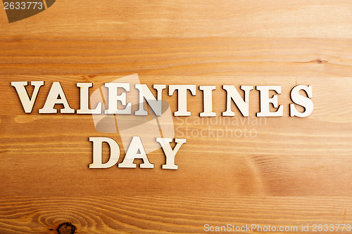 Image of Valentines day wooden letters 