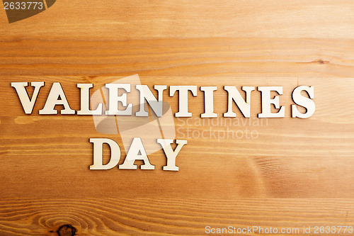 Image of Valentines day wooden letters 
